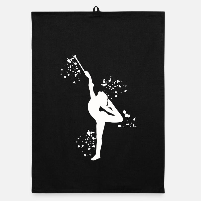 Gymnast with baton rhythmic gymnastics Organic dish towel