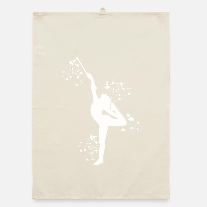 Gymnast with baton rhythmic gymnastics Organic dish towel