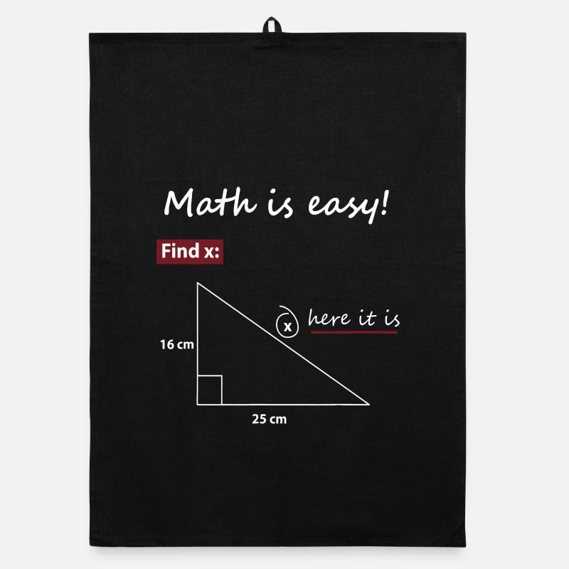 Find X Triangle Math Art - Organic Geschirrtuch - Schwarz