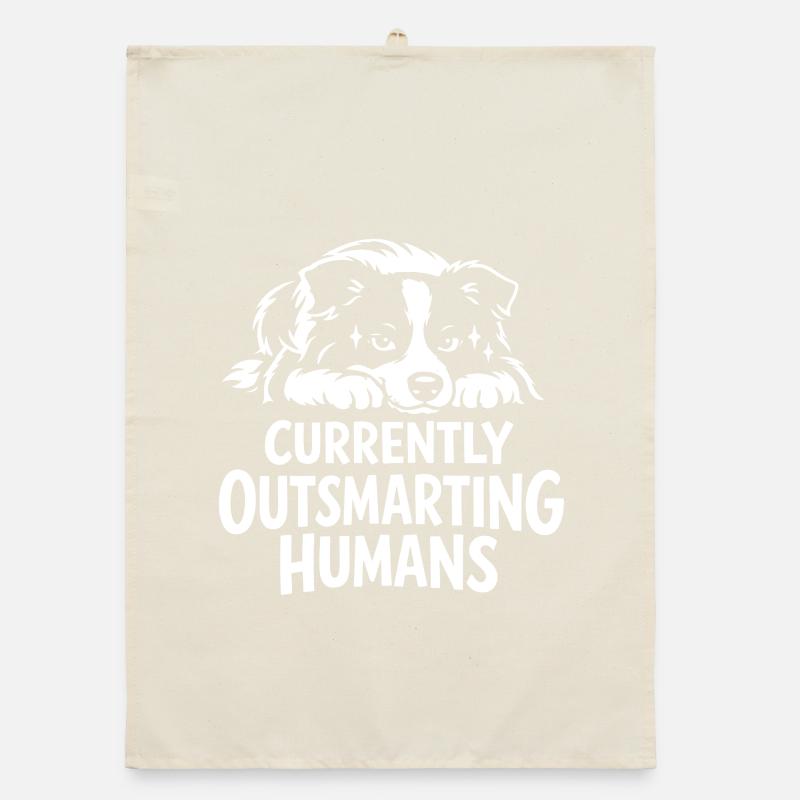 Smarter than you | Border Collie Saying Organic dish towel