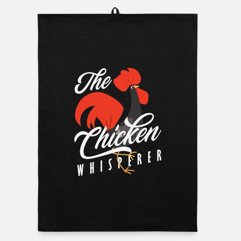 The Chicken Whisperer Funny Rooster Organic dish towel
