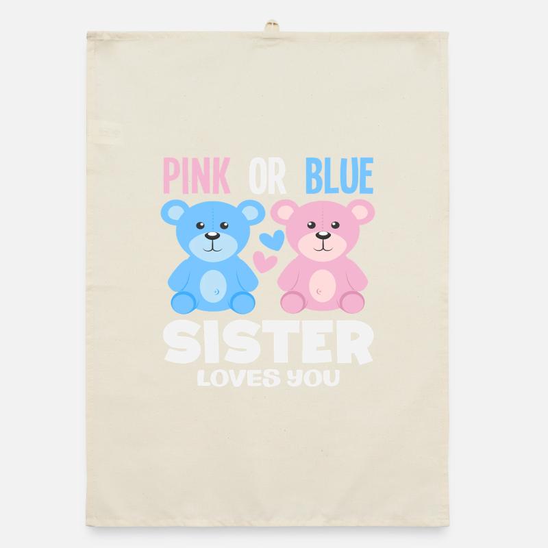 Pink Oder Blau Schwester Liebt Dich Organic Geschirrtuch