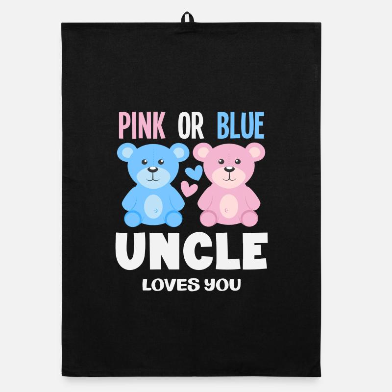 Rose ou bleu Oncle t’aime Torchon bio