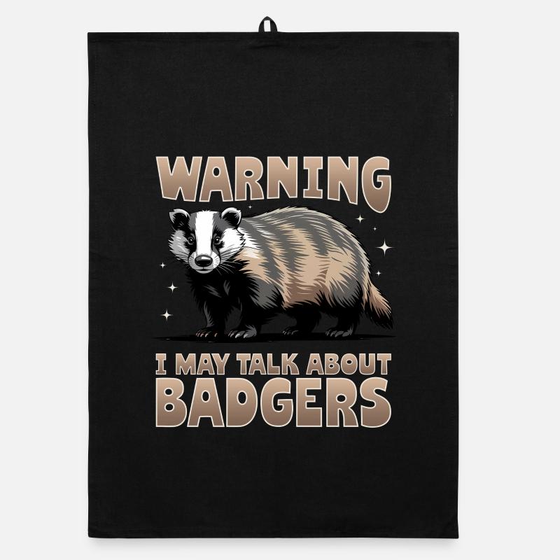 Funny Animal Badger Organic Geschirrtuch