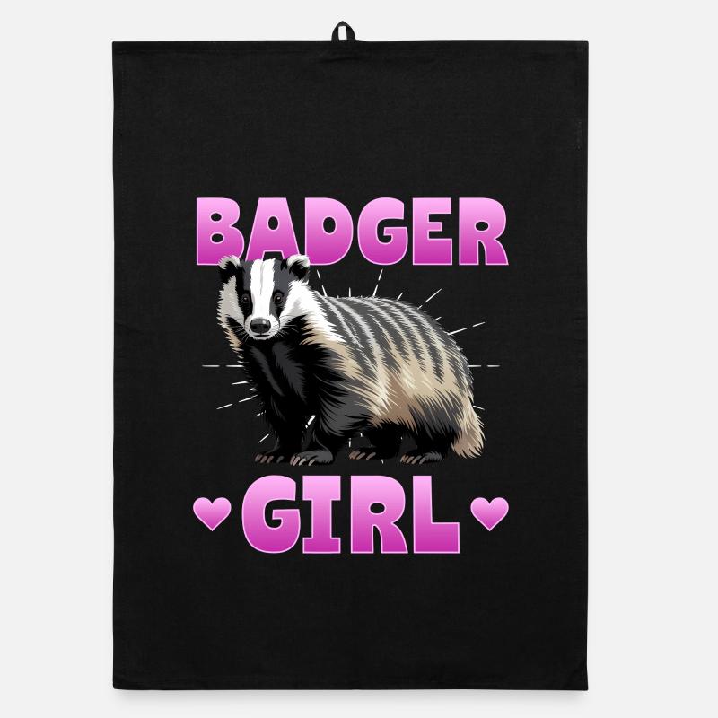 Funny Animal Badger Organic Geschirrtuch