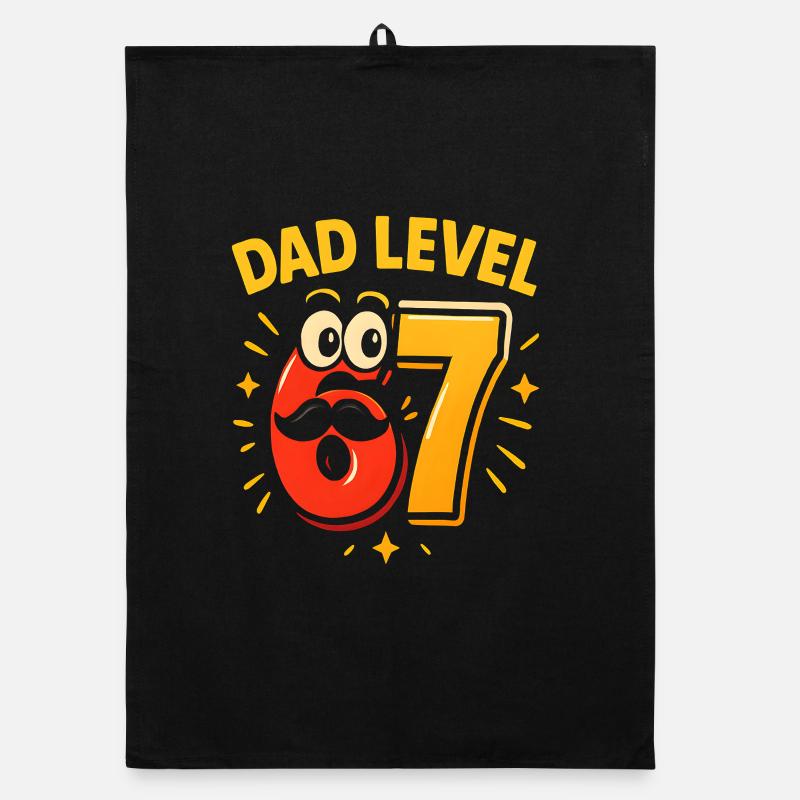 Dad Level 67 Six Seven Meme Father Dad Humor Organic dish towel
