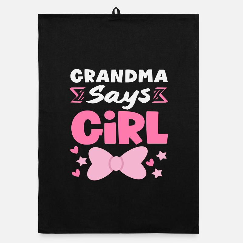 Großmutter Oma Sagt Mädchen Gender Reveal Organic Geschirrtuch
