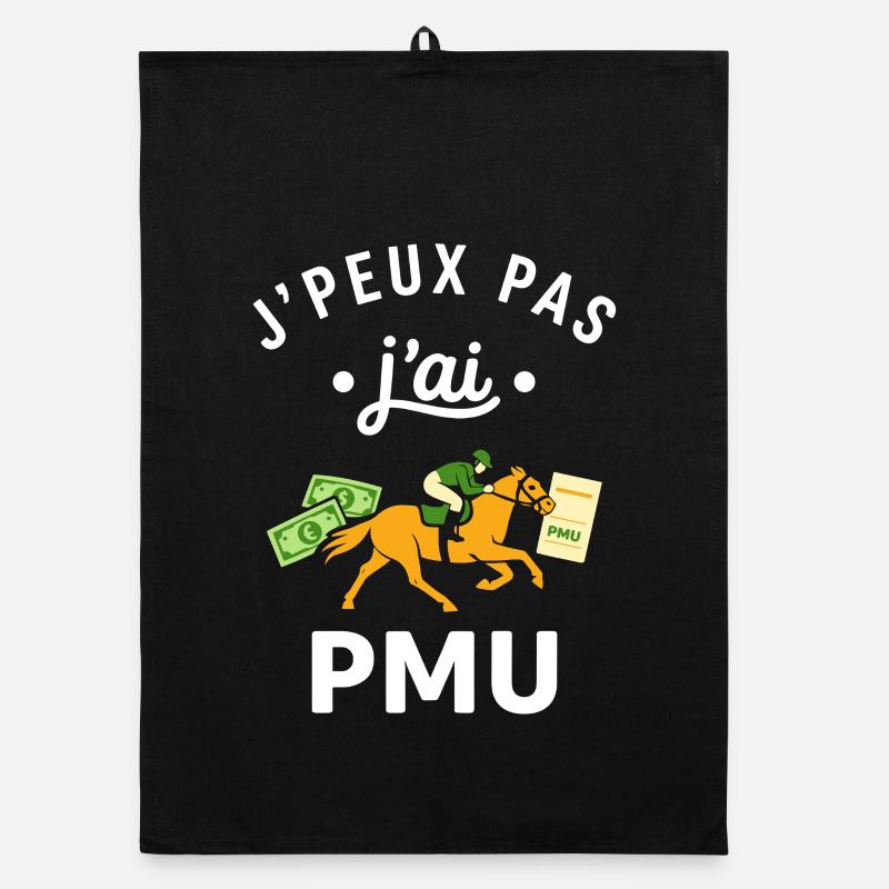 J’ai pas PMU – Cheval et billets Torchon bio