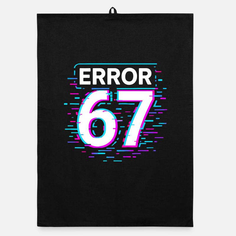 Idée de cadeau Error 67 Six Seven Glitch Cyber Meme Torchon bio
