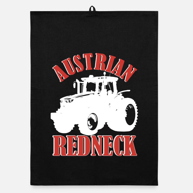 Austrian Redneck – Alpenstil mit Traktor und Bier  Organic Geschirrtuch