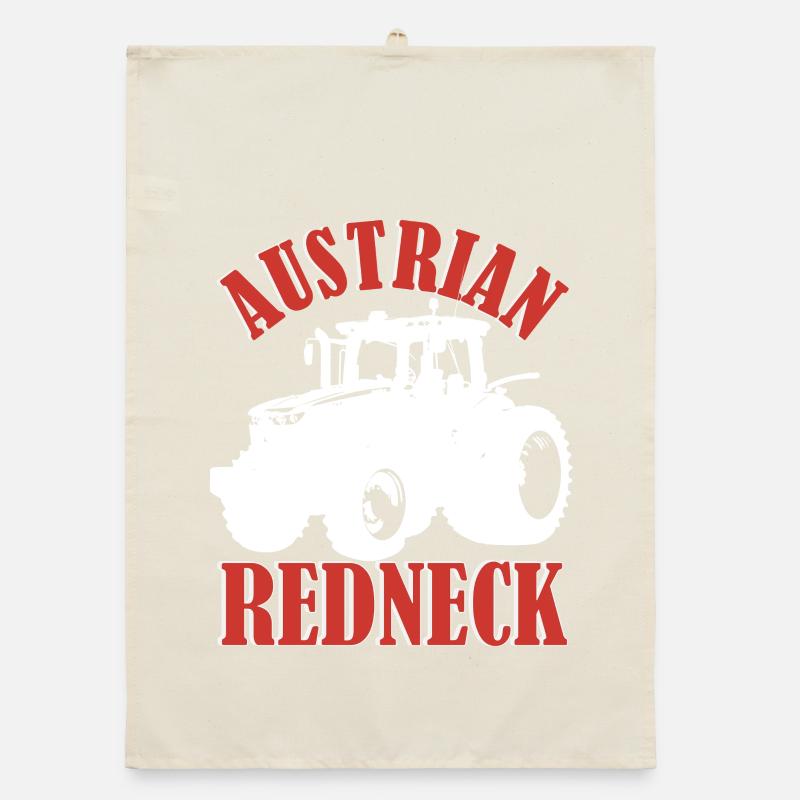 Austrian Redneck – Alpenstil mit Traktor und Bier  Organic Geschirrtuch