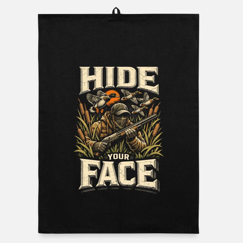 Duck Hunt Hide Your Face Organic dish towel
