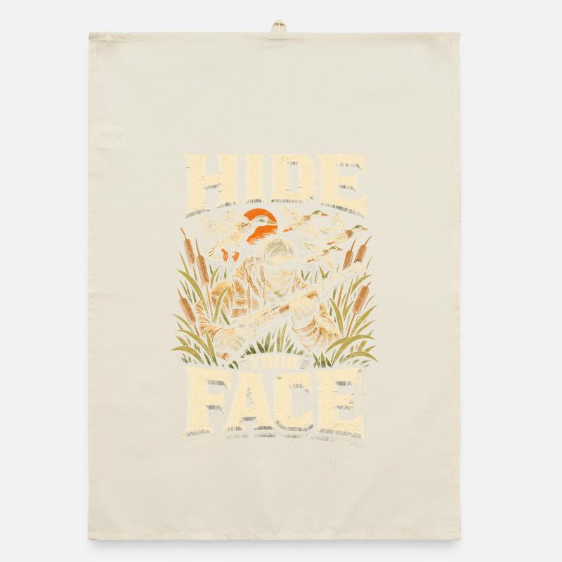 Chasse aux canards Cache ton visage Torchon bio