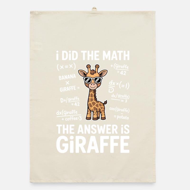 Math Sayings Giraffe Funny Math Gift Organic dish towel