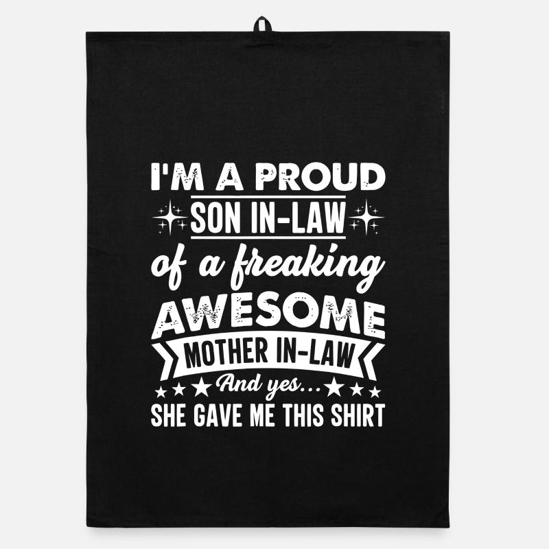 Fier t-shirt du gendre : Géniale belle-mère Torchon bio