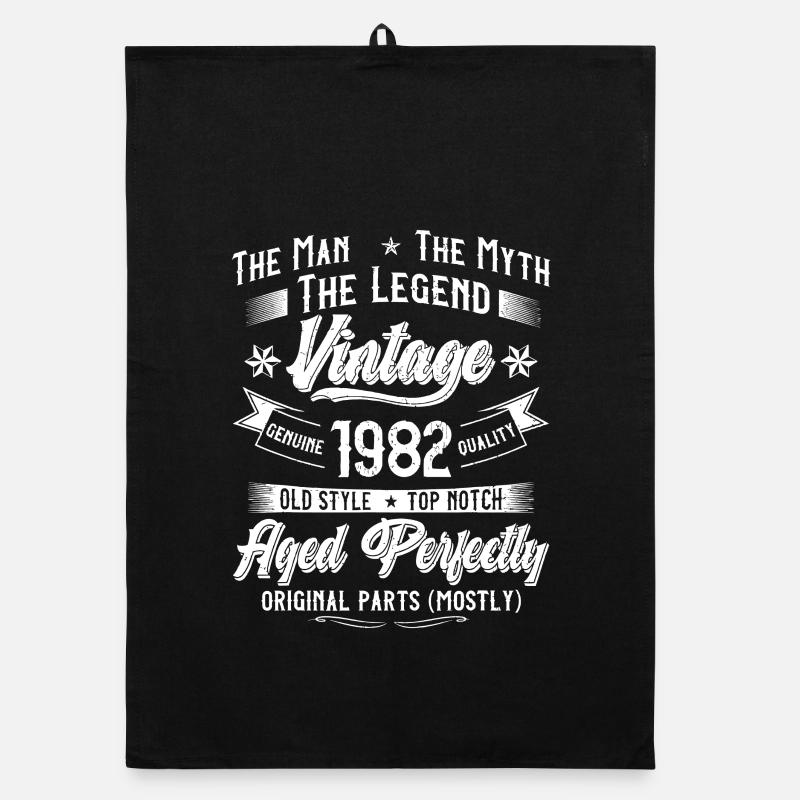 Vintage Legend Typografie von 1982 Organic Geschirrtuch