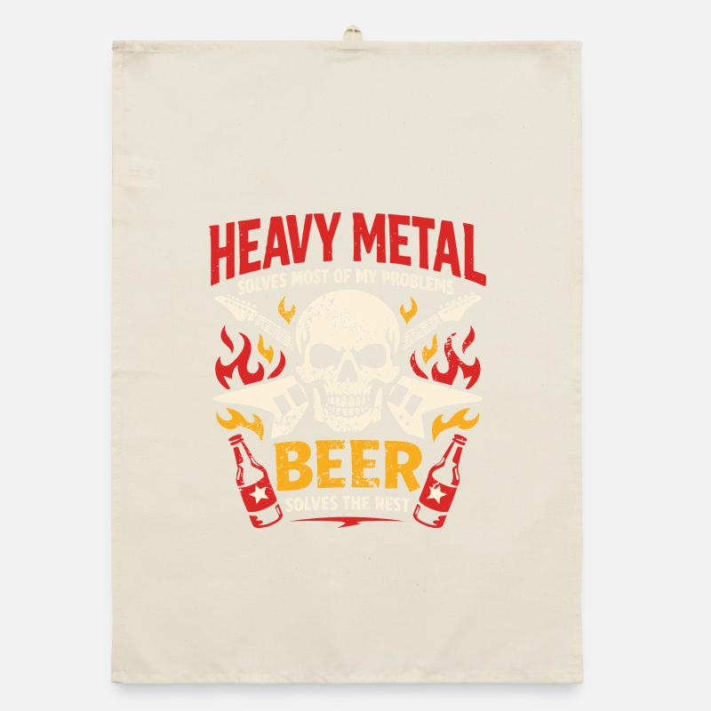Heavy Metal solves my problems - Bier Spruch Organic Geschirrtuch