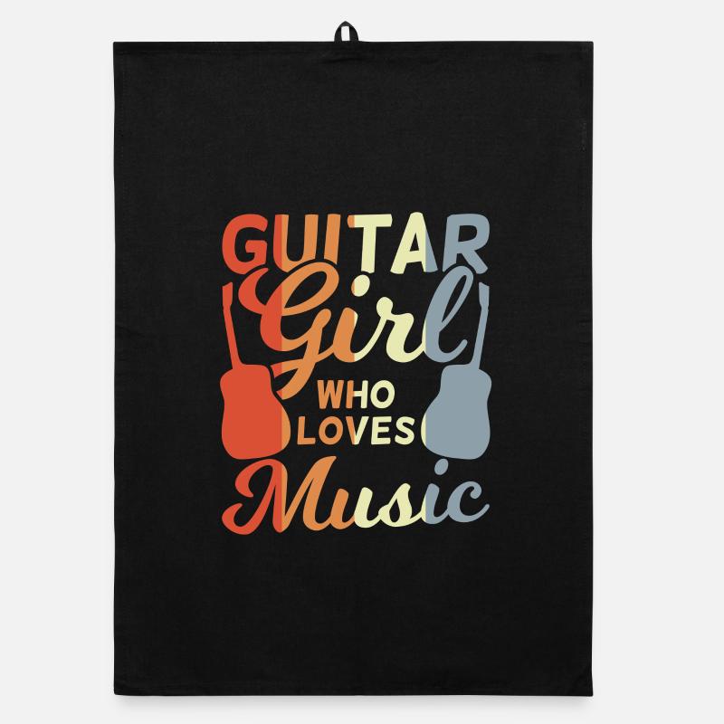 Gitarren Mädchen Organic Geschirrtuch