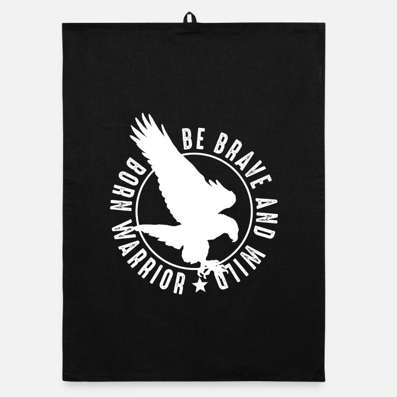 Emblème de l’aigle guerrier courageux Torchon bio