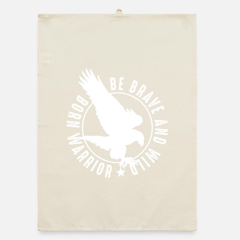 Brave Warrior Eagle Emblem Organic dish towel
