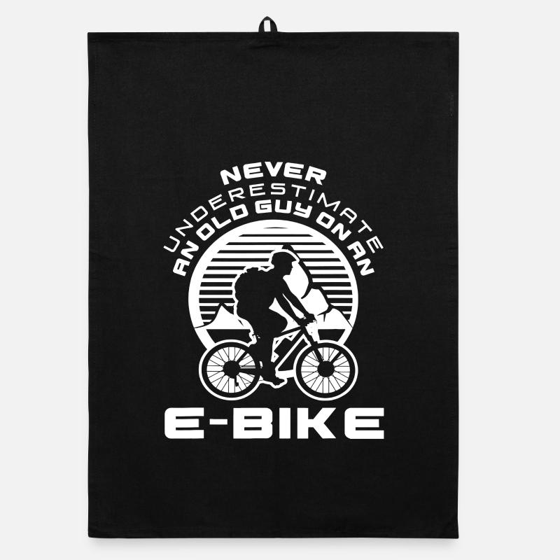 Never Underestimate a Wild E-Bike Rider Organic dish towel