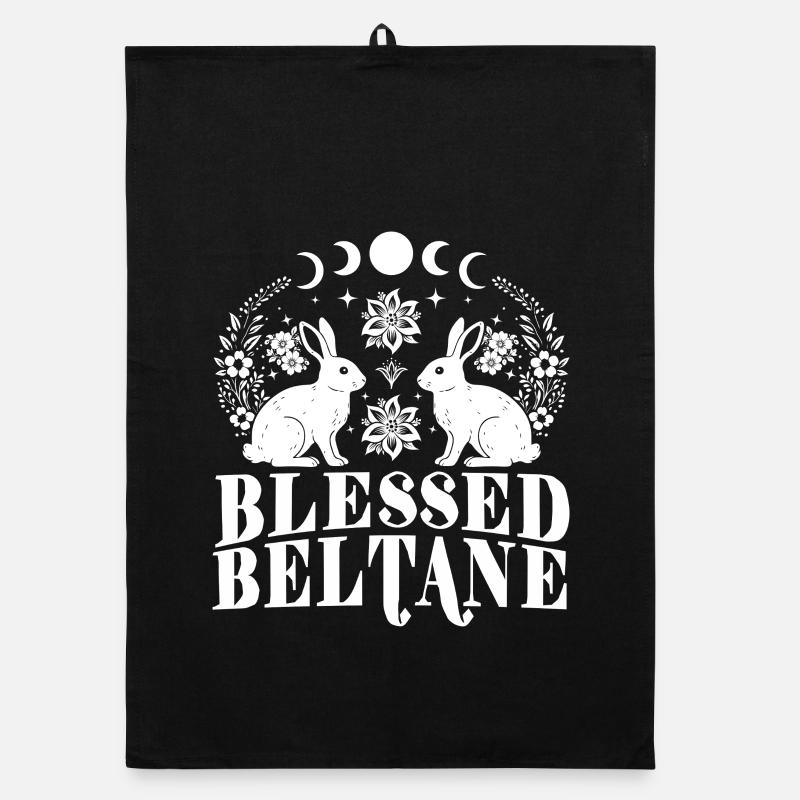 Beltane Blessings May Day Pagan Rabbit Organic dish towel