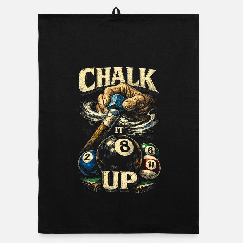 8-Ball Billard Chalk Up Organic Geschirrtuch