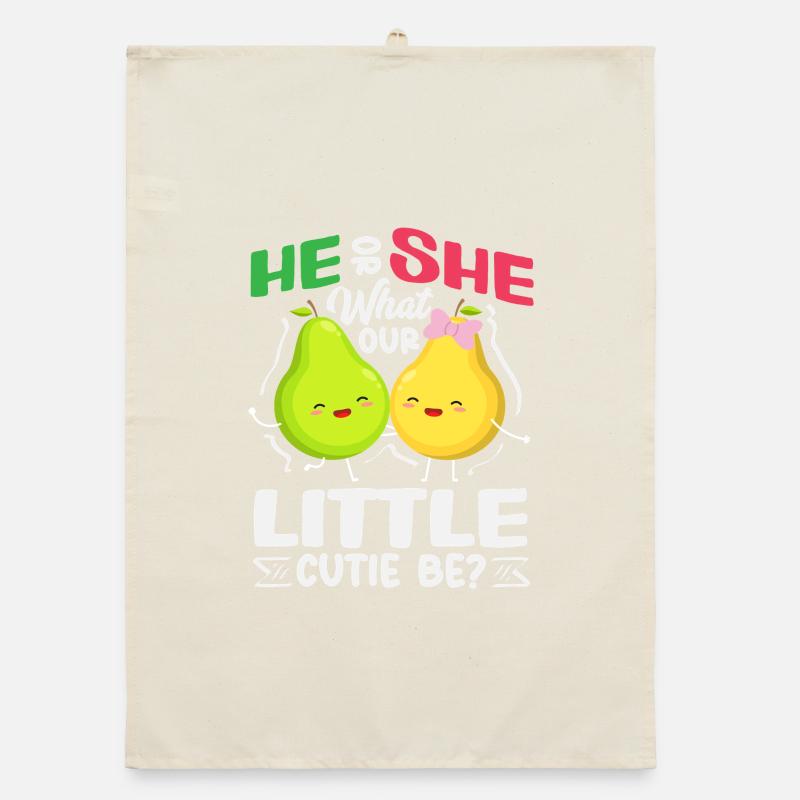 Er Oder Sie Kleiner Schatz Birnen Gender Reveal Organic Geschirrtuch