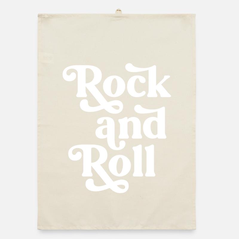 Rock and Roll Retro Typeface Organic dish towel