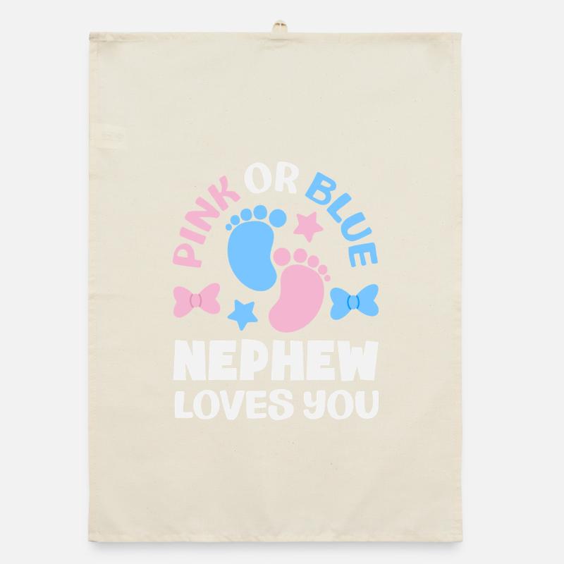 Pink Oder Blau Neffe Liebt Dich Gender Reveal Organic Geschirrtuch