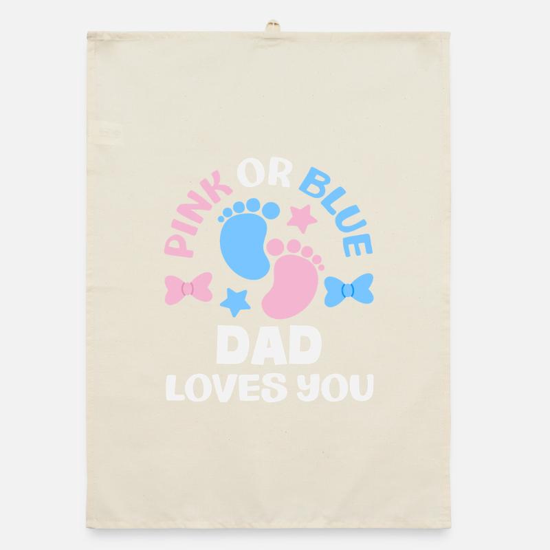 Pink Oder Blau Papa Liebt Dich Gender Reveal Organic Geschirrtuch