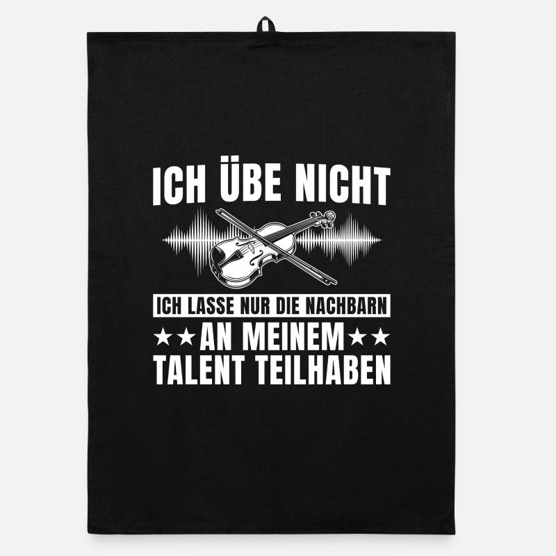 Geige Ich übe nicht - Violinist Geschenkidee Organic Geschirrtuch