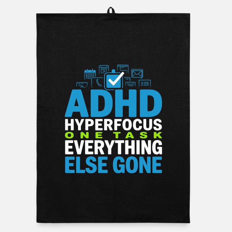 Adhs-hyperfokus-modus Adhs-humor Neurodivergent Organic Geschirrtuch