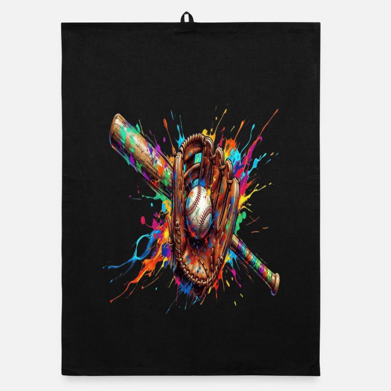 Gant Balle et Batte de Baseball Multicolore   Torchon bio