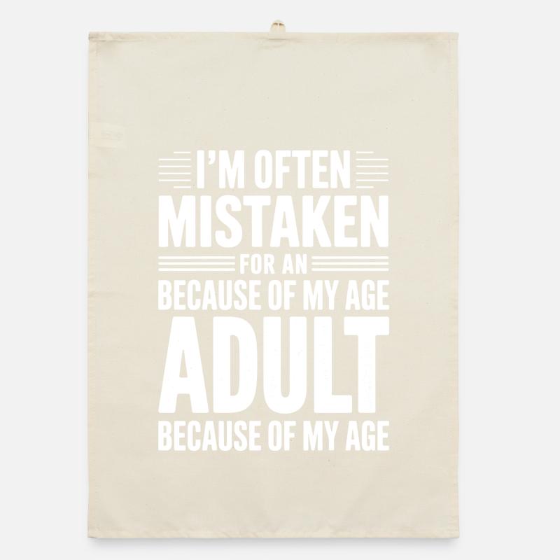Saying Young Look Old Humor Funny Gift Organic dish towel