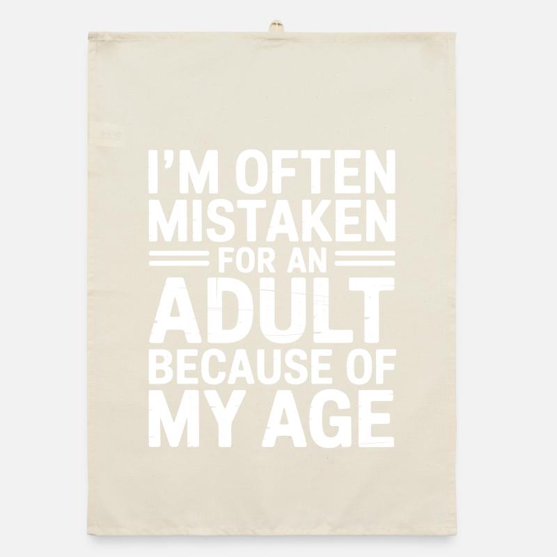 Saying Young Look Old Humor Funny Gift Organic dish towel