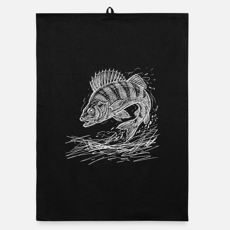 Conception de la pêche à la perche – Art de croquis de perches Torchon bio