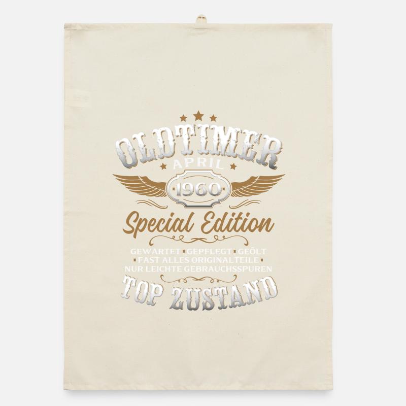 66. Geburtstag Geschenk Mann Oldtimer April 1960 Organic Geschirrtuch