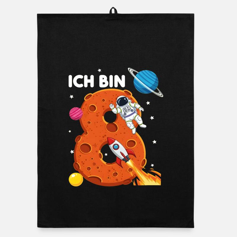 Ich bin 8 Astronaut Weltraum Geburtstag Organic Geschirrtuch