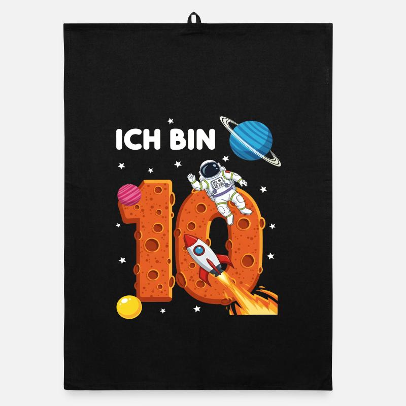 Ich bin 10 Astronaut Weltraum Geburtstag Organic Geschirrtuch