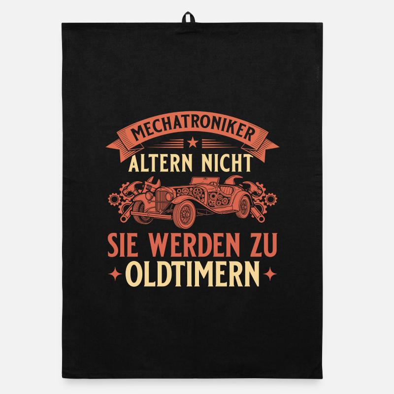 Mechatroniker Altern Nicht - Oldtimer Geschenk Organic Geschirrtuch