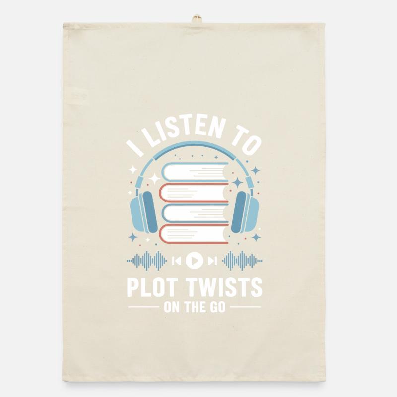 Hörbücher Plot Twists Buch Liebhaber Geschenk Organic Geschirrtuch