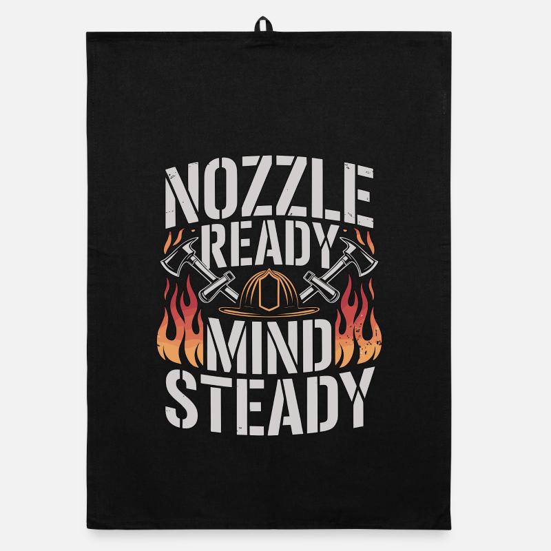 Fire Engineer Nozzle Ready Mind Steady Firefighter Torchon bio