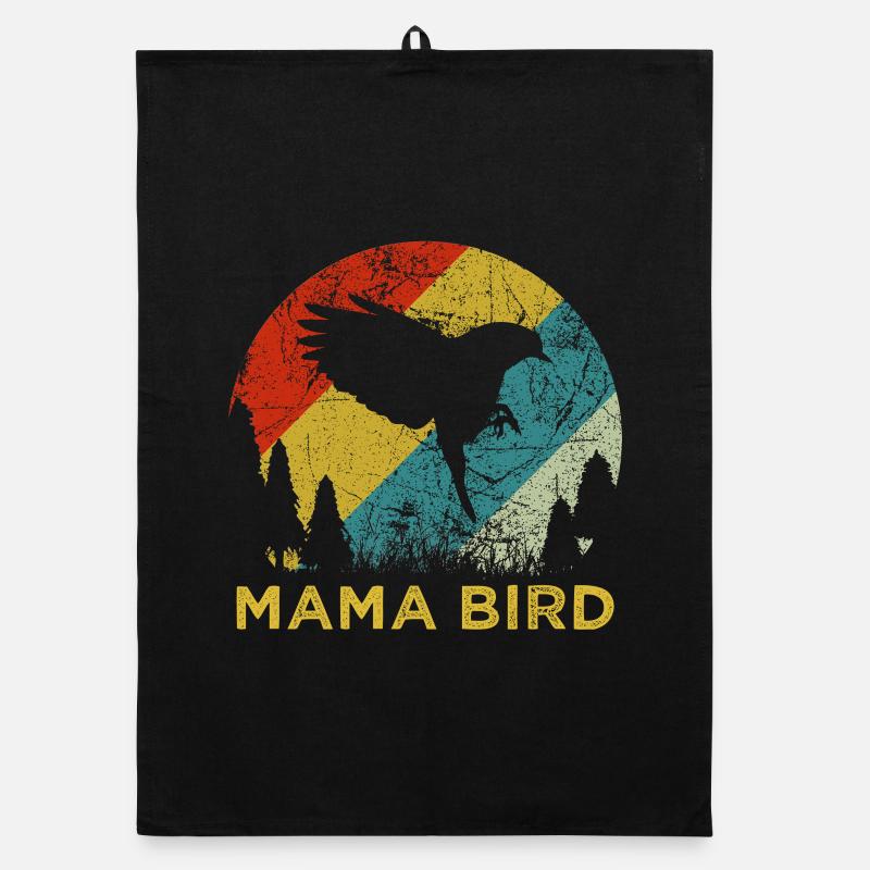 Mama Bird Retro Vintage-Muttertags-Ästhetik Organic Geschirrtuch