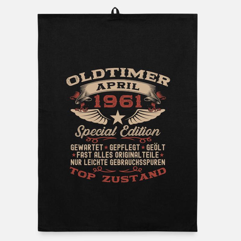 65. Geburtstag Geschenk Mann Oldtimer April 1961 Organic Geschirrtuch