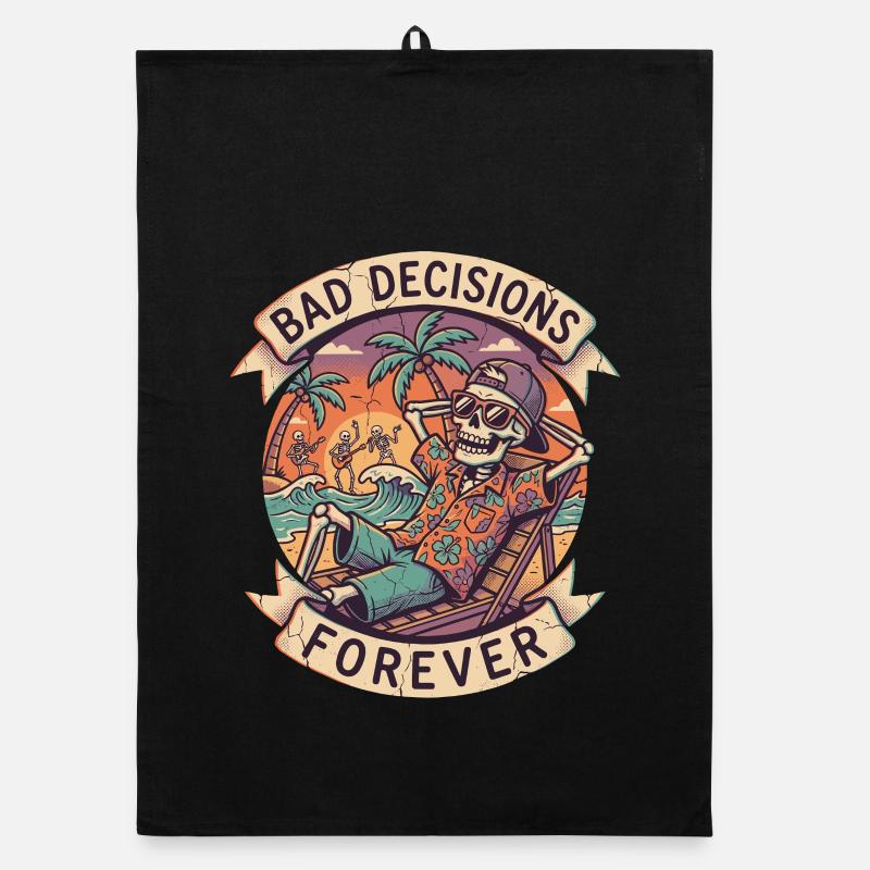 Graphique humoristique de Skeleton Beach Torchon bio