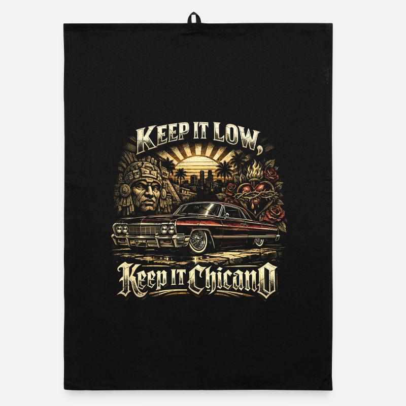 Lowrider Auto Keep It Low Keep It Chicano Torchon bio