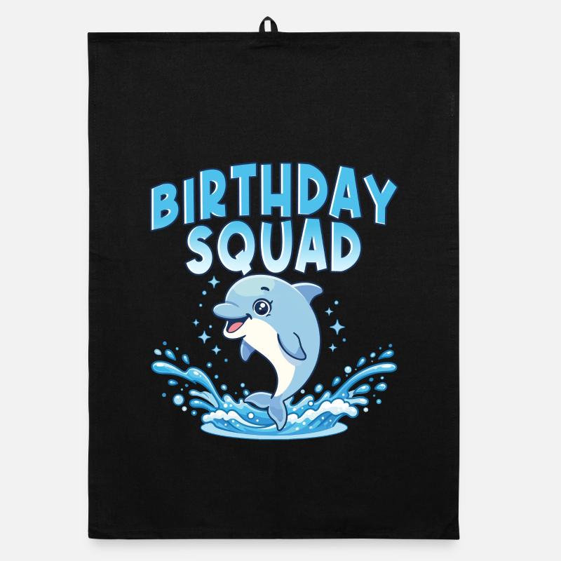 Birthday Squad Beach Summer Cruise Dolphin Organic dish towel