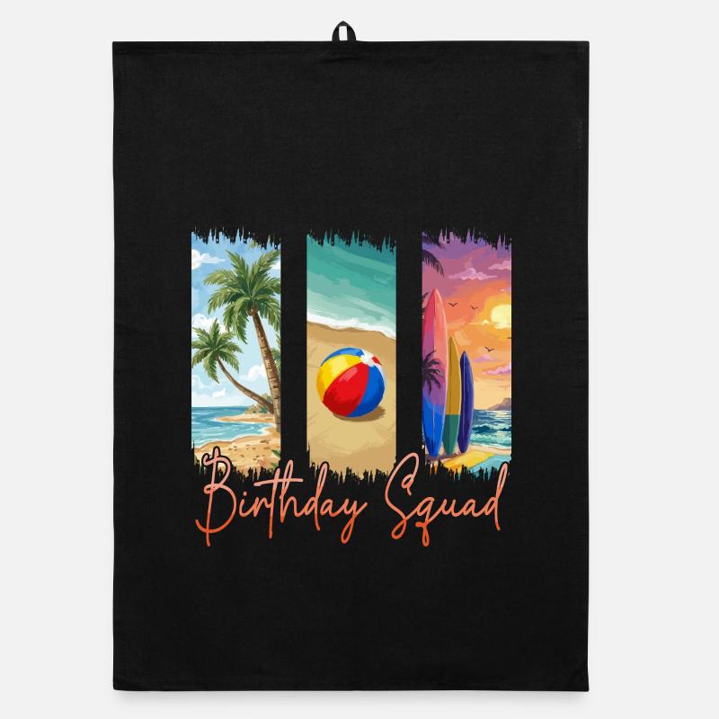 Birthday Squad Beach Summer Cruise Organic dish towel