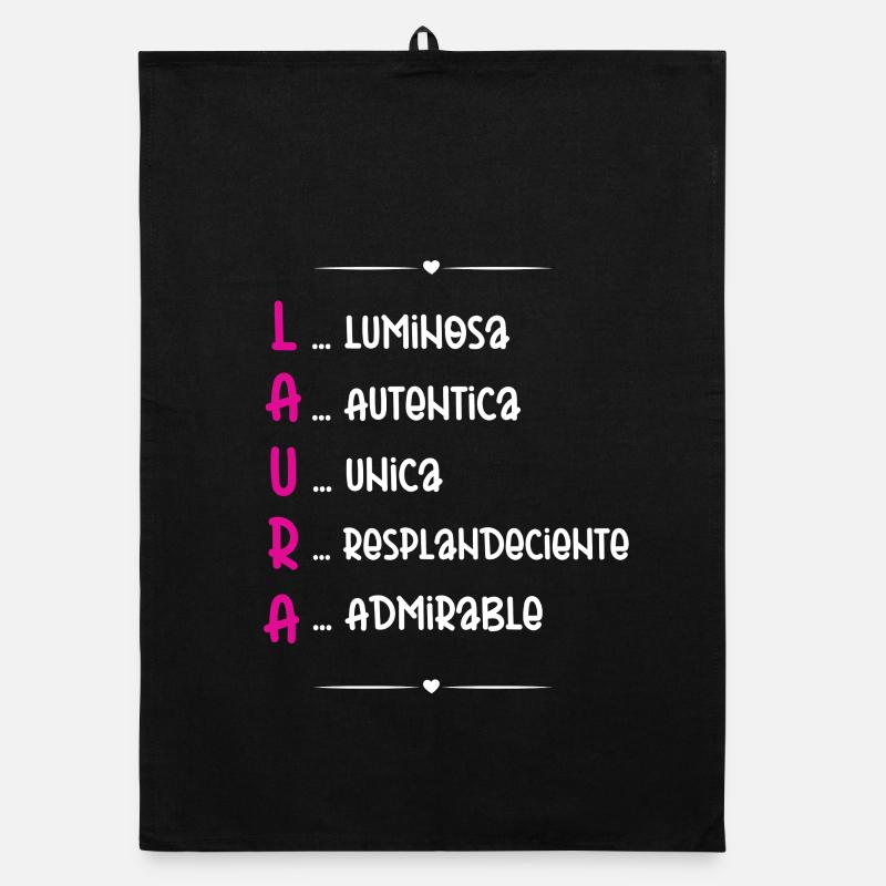 Laura Personalized Name Organic dish towel